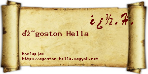 Ágoston Hella névjegykártya