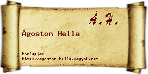Ágoston Hella névjegykártya